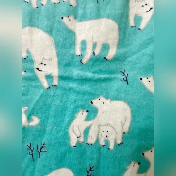 Munki Munki Polar Bear Print 2-Piece Flannel Pajama Set - S - Picture 7 of 15